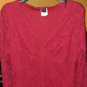 Red Wrapper Lace Top Size XL